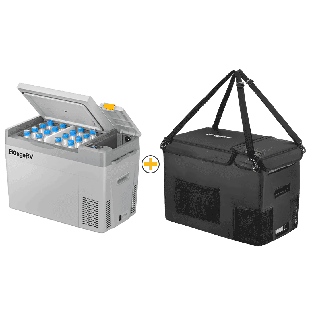 BougeRV_CRPRO30_30_Quart_12V_Portable_Car_Fridge_Freezer_White_C